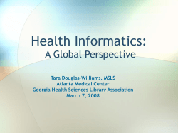 Health Informatics Presentation - Georgia Health Sciences Library