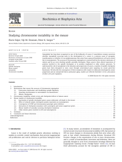 Studying chromosome instability in the mouse Biochimica et