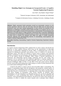 Modelling Flight Crew Strategies in Unexpected Events: A Cognitive
