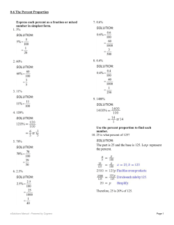 The part is 25 and the base is 125. Let p represent the percent.
