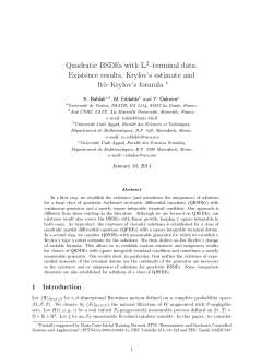Quadratic BSDEs with L2 terminal data. Existence results