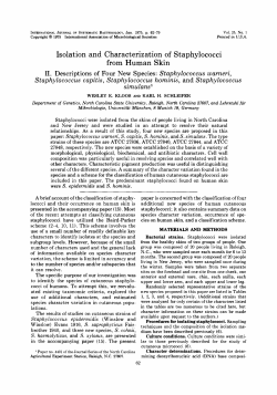 Isolation and Characterization of Staphylococci from Human Skin