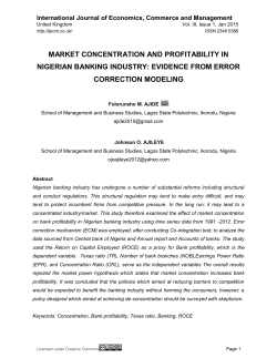 market concentration and profitability in nigerian banking industry