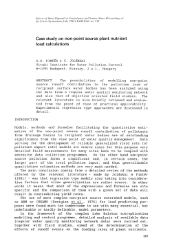 Case study on non-point source plant nutrient load