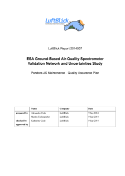 ESA Ground-Based Air-Quality Spectrometer Validation