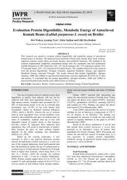 Evaluation Protein Digestibility, Metabolic Energy of Autoclaved