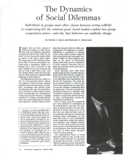 The Dynamics of Social Dilemmas