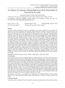 An Analysis of Consumers` Buying Behavoiur and Its Determinants