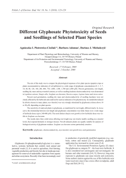 Different Glyphosate Phytotoxicity of Seeds and Seedlings of