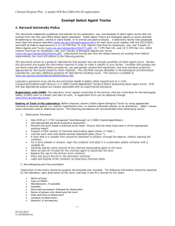 Biotoxins - Harvard University
