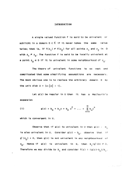 INTRODUCTION A single valued function f is said to