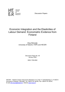 Economic Integration and the Elasticities of Labour Demand - E