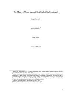 The Theory of Orderings and Risk Probability