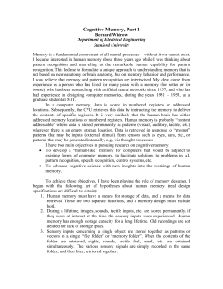 Cognitive Memory, Part 1