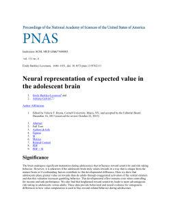 2014 Neural representation of expected value in the adolescent brain