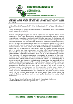TAXONOMY AND DEPTH DISTRIBUTION OF PROTEOLYTIC