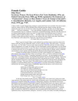 Moers-&ldquo;Female Gothic&rdquo;