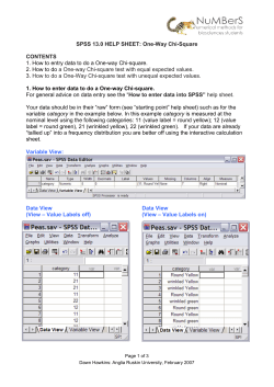 One-Way Chi-Square - Anglia Ruskin University