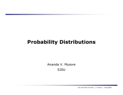 Probability Distributions - San Jose State University