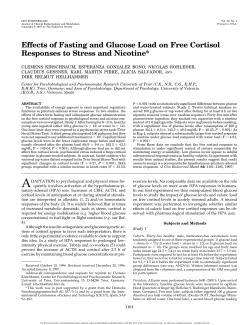 Effects of Fasting and Glucose Load on Free Cortisol Responses to