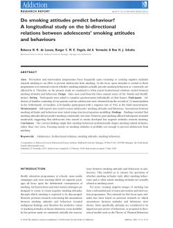 Do smoking attitudes predict behaviour?