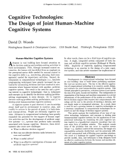 The Design of Joint Human-Machine Cognitive Systems