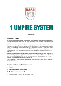 One Umpire System - British Softball Federation