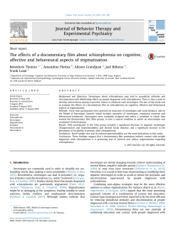 The effects of a documentary film about schizophrenia on cognitive