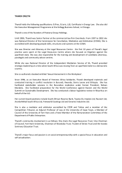 THANDI ORLEYN Thandi holds the following qualifications: B.Proc