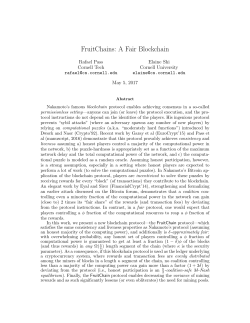 FruitChains - Cryptology ePrint Archive