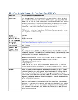 IT-10.3.a: Activity Measure for Post-Acute Care (AMPAC)