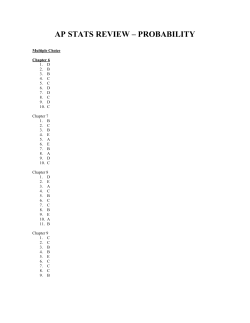 AP STATS REVIEW * PROBABILITY (Ch