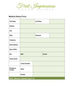 medical form - First Impressions Laser Clinic