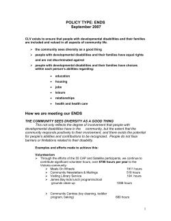 CLV 2007 Ends Report - Community Living Victoria