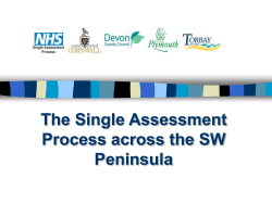 Single Assessment Process in Devon, Torbay and Plymouth