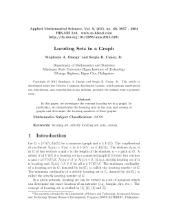 Locating sets in a graph