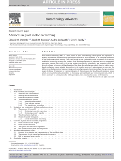 Advances in plant molecular farming