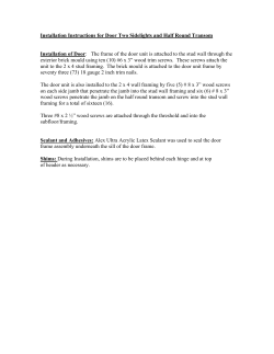 Installation Instructions for Door Two Sidelights and Half Round
