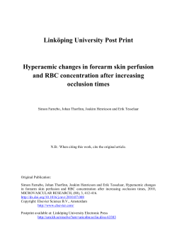 Hyperaemic changes in forearm skin perfusion and RBC