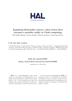 Exploiting Renewable sources: when Green SLA becomes a