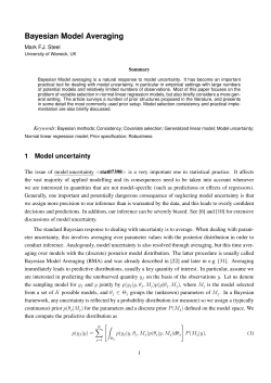 Bayesian Model Averaging
