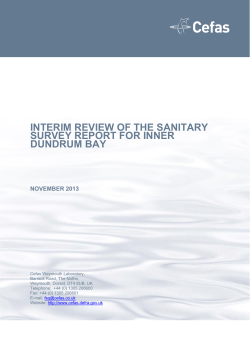 interim review of the sanitary survey report for inner dundrum bay