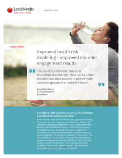Improved health risk modeling&mdash;improved member