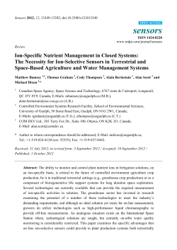 Ion-Specific Nutrient Management in Closed Systems: The
