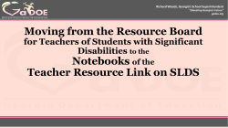 Moving from the Resource Board for Teachers of Students with