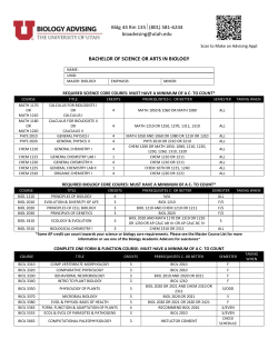 Biology Majors worksheet