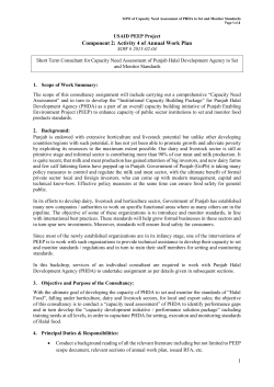 (capacity building of public sector institution to set and