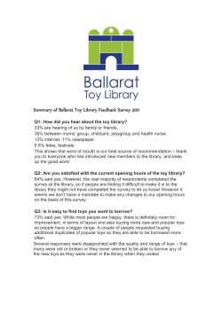 Summary of Ballarat Toy Library Feedback Survey 2011