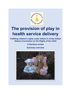 The provision of play in health service delivery