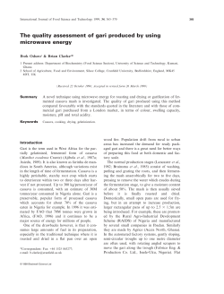 The quality assessment of gari produced by using microwave energy